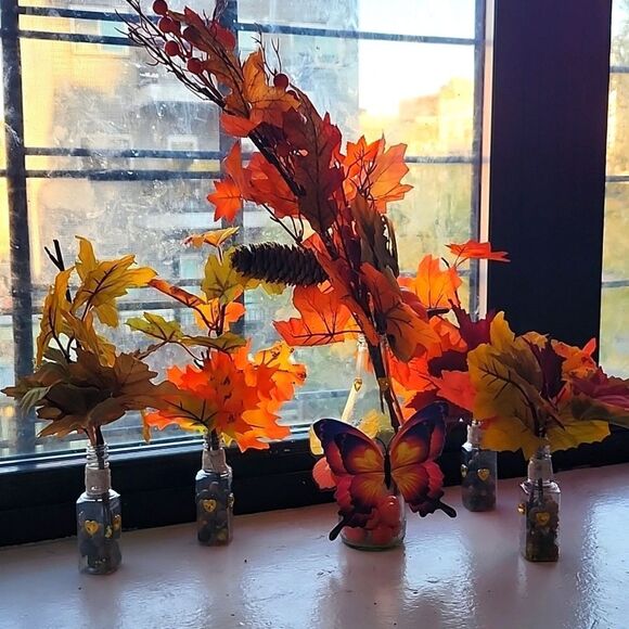 Reincarnated Handmade  Autumn Abundance Centerpieces - Picture 1 of 9